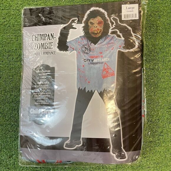 Boys Zombie Chimpan Zombie Costume Large 12 14 - Picture 2 of 5